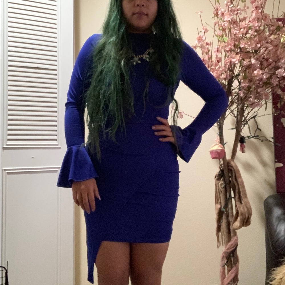 Blue Longsleeve Bodycon Dress Size Small
